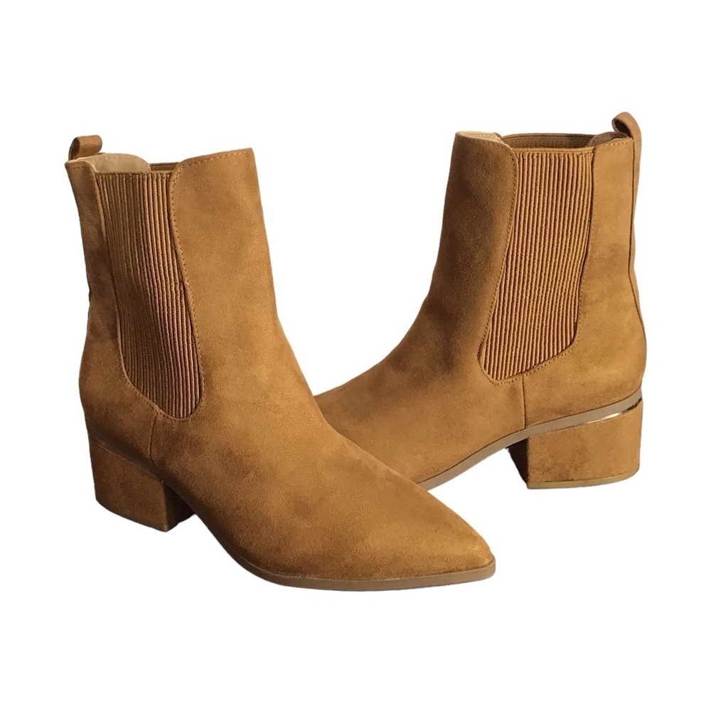 Express Cognac Heeled Boots Size 9 NEW